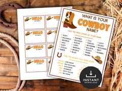 Printable Cowboy Party Game