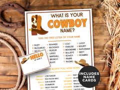 Whats your cowboy name game