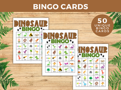 printable dinosaur bingo game cards