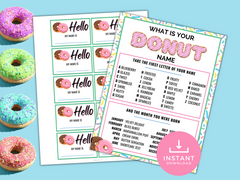 Printable donut name game