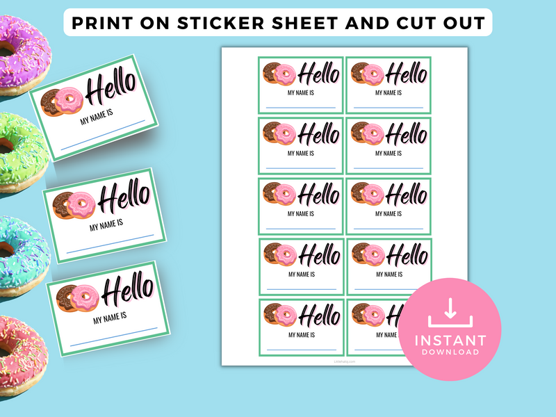 Printable donut name game