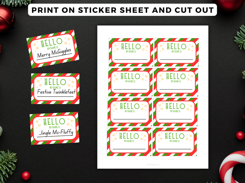 printable elf name cards