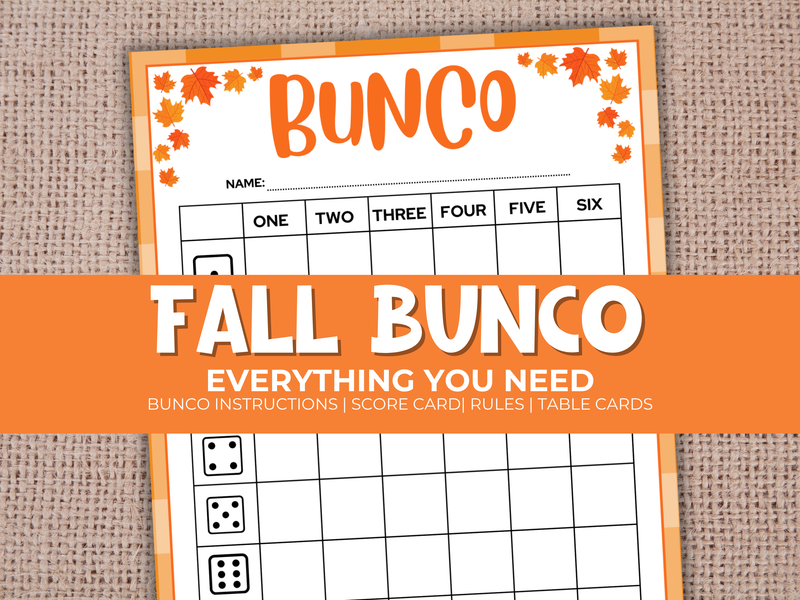 Fall Bunco Pack printable