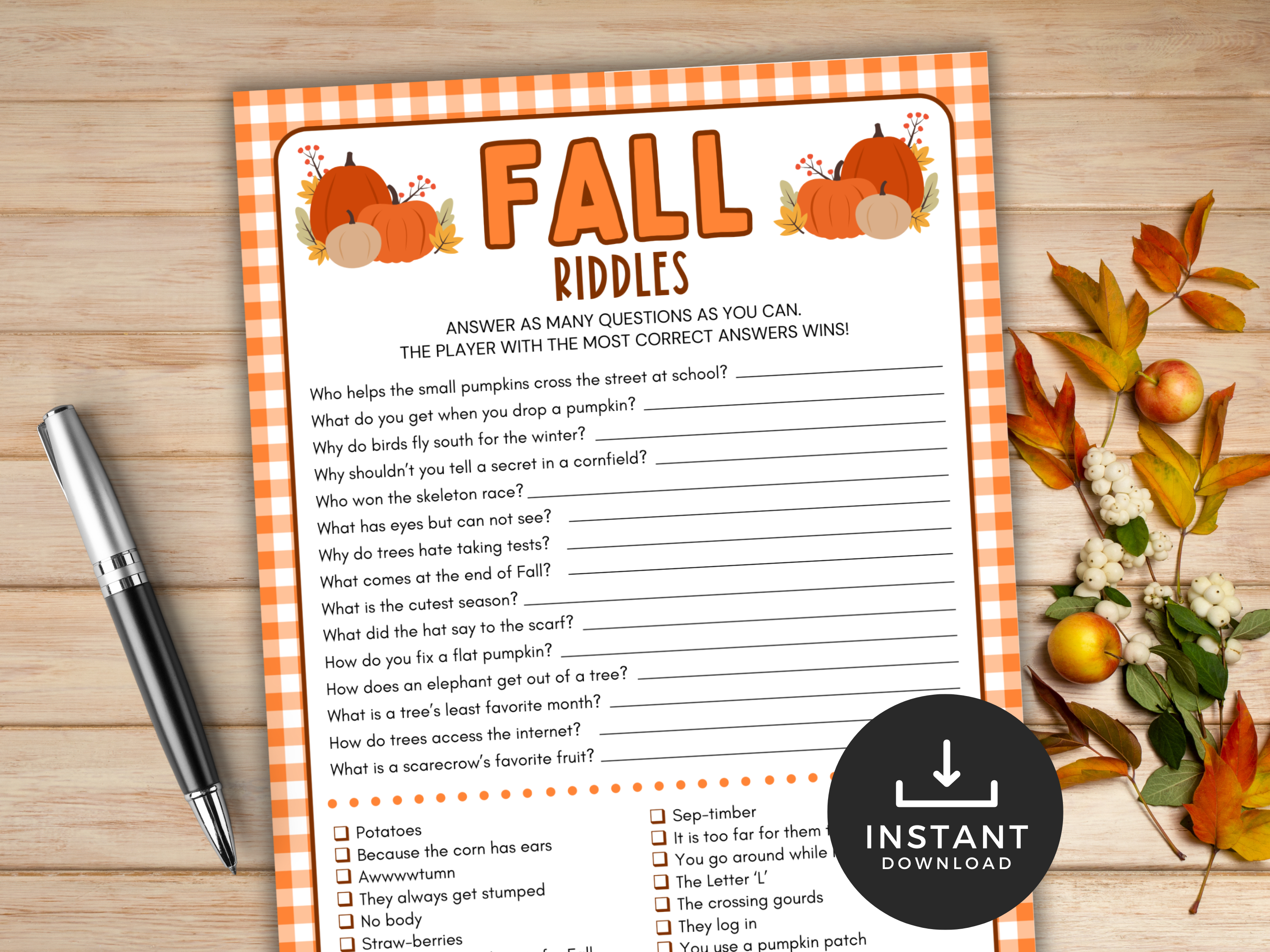 Fall Money Riddles Fall Riddles | LittleHaloJ