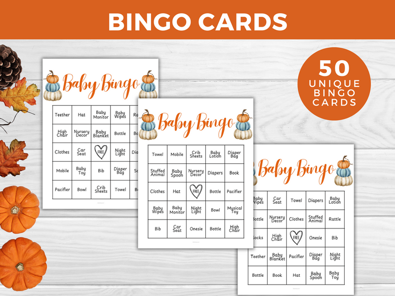 Printable Fall Baby Bingo Game