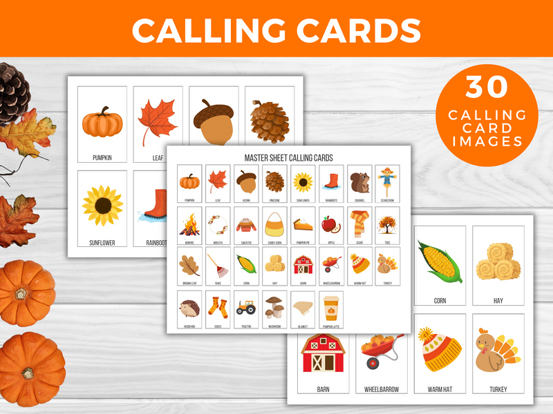 Printable Fall Bingo Game