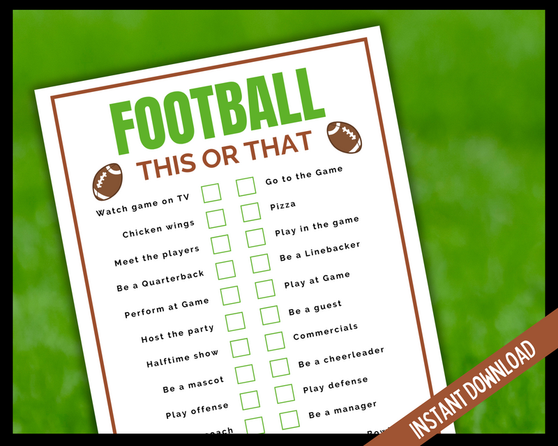 Football Would You Rather Game