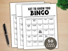 Get to know you bingo printable game