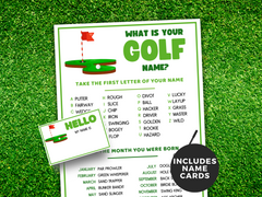 What is your golf name printable game