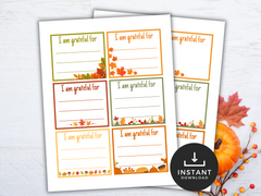 Printable Thanksgiving Gratitude Cards