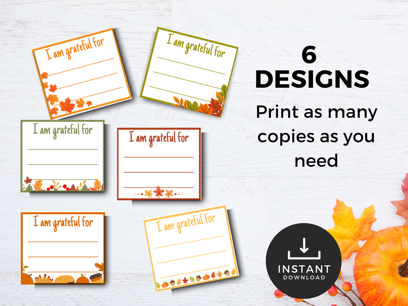 Printable Thanksgiving Gratitude Cards