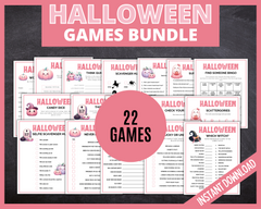 Pink Halloween Printable Games Bundle