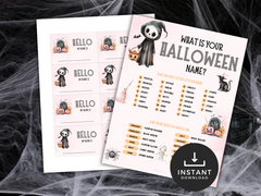 Pink Halloween Printable Name Game