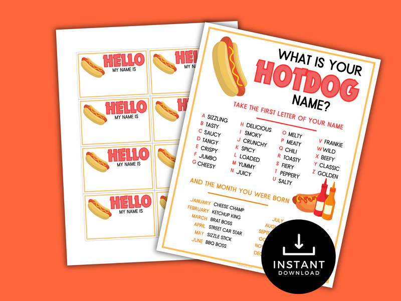 What is your hot dog name game