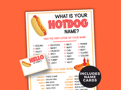 Whats your hotdog name game