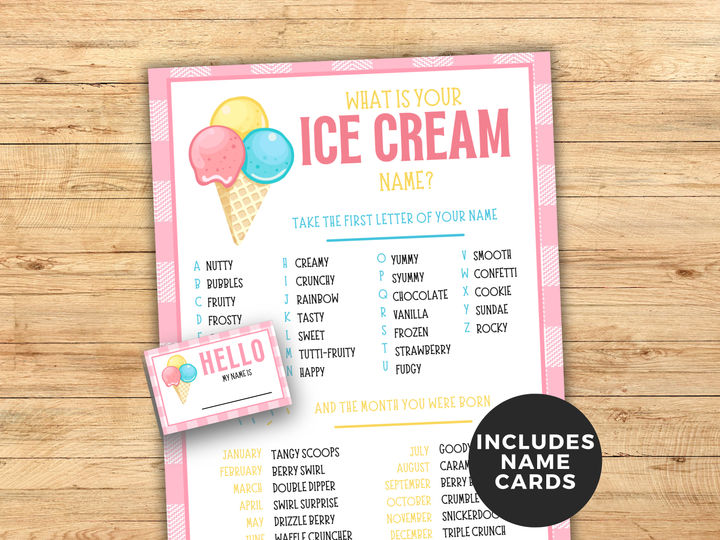 ice cream name game