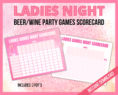Ladies Games Night Scorecard