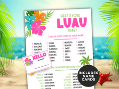 Whats your luau name printable game