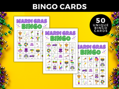 mardi gras printable bingo cards