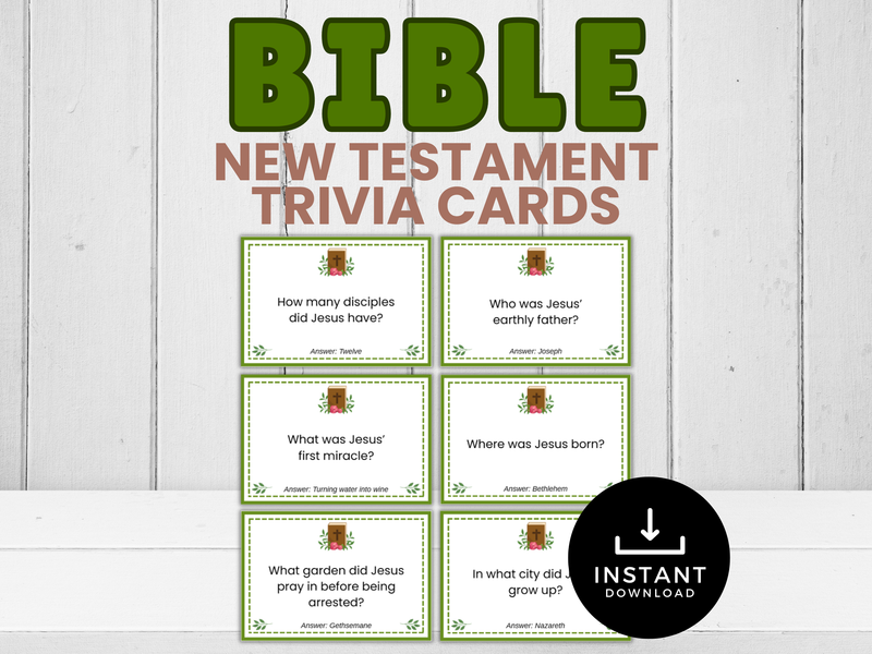 New Testament Bible Trivia Cards
