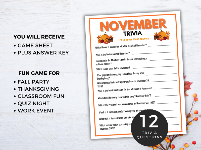 November trivia questions