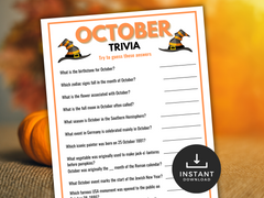 October trivia game