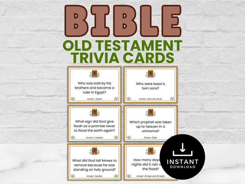 Old Testament Bible Trivia Cards