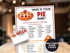 Whats your Pie Name Printable Game