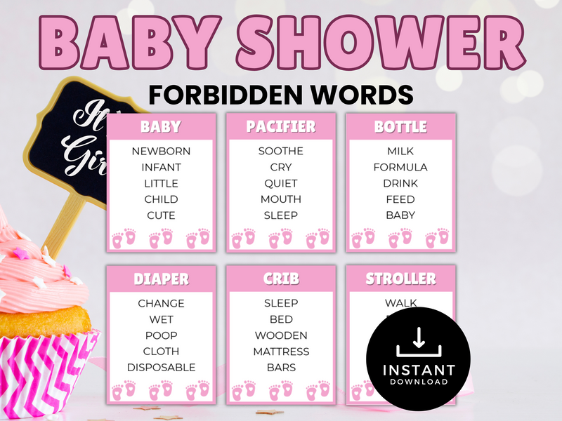 Pink-Themed Baby Shower Forbidden Words