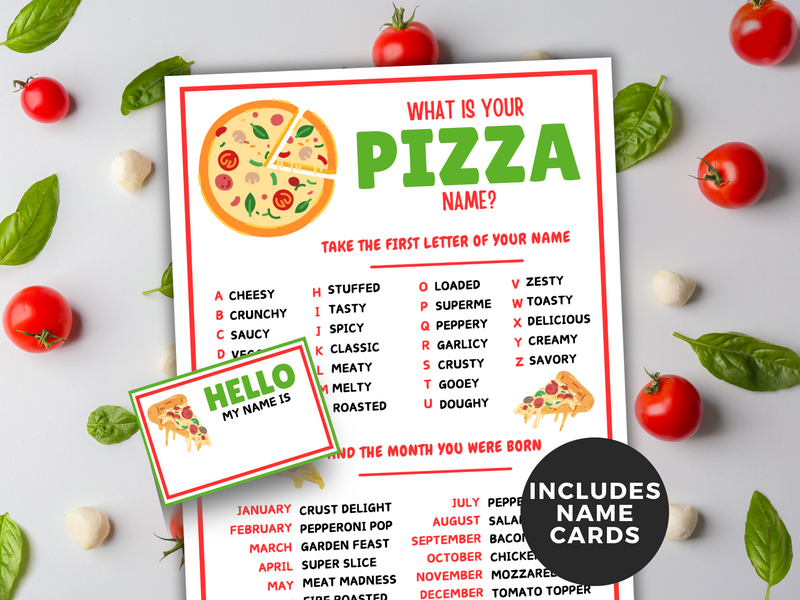 what is your pizza name game