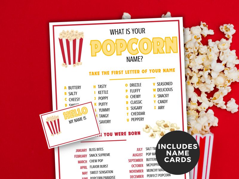 what is your popcorn name game printable