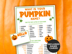 What is your pumpkin Name game