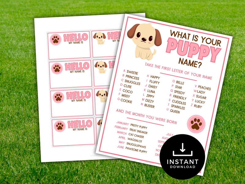 printable whats your puppy name game