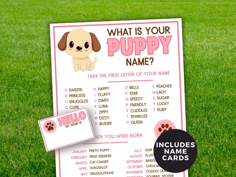 whats your puppy name game