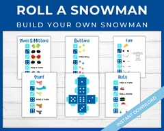 Roll a snowman printable game
