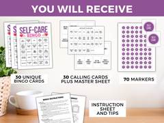 printable self care bingo game