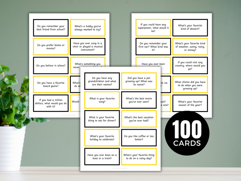 Senior Conversation Starter Cards