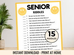 Senior Riddles Printable Game