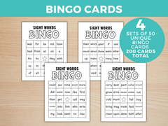 printable sight words bingo game