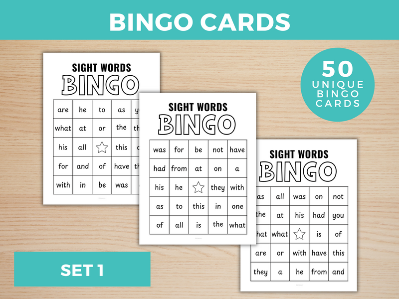 printable sight words bingo game