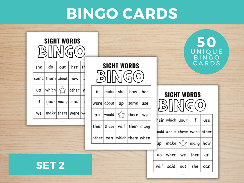 printable sight words bingo game