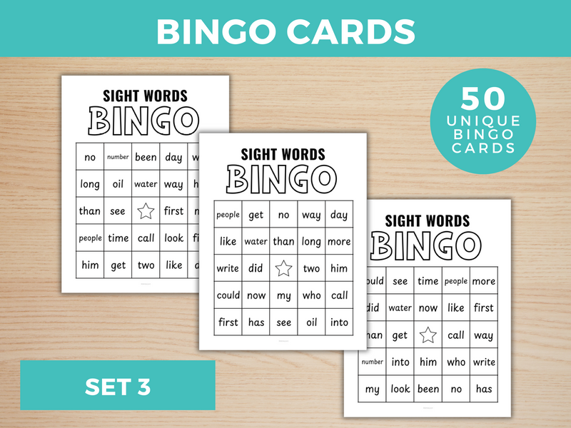 printable sight words bingo game