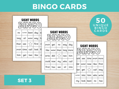 printable sight words bingo game