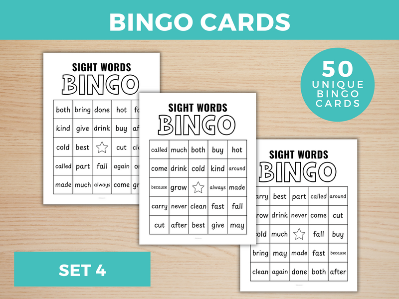 printable sight words bingo game