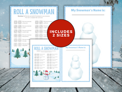 Roll a snowman printable game