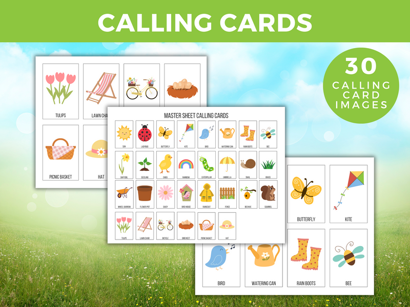 Spring Bingo Game 30 Unique Cards