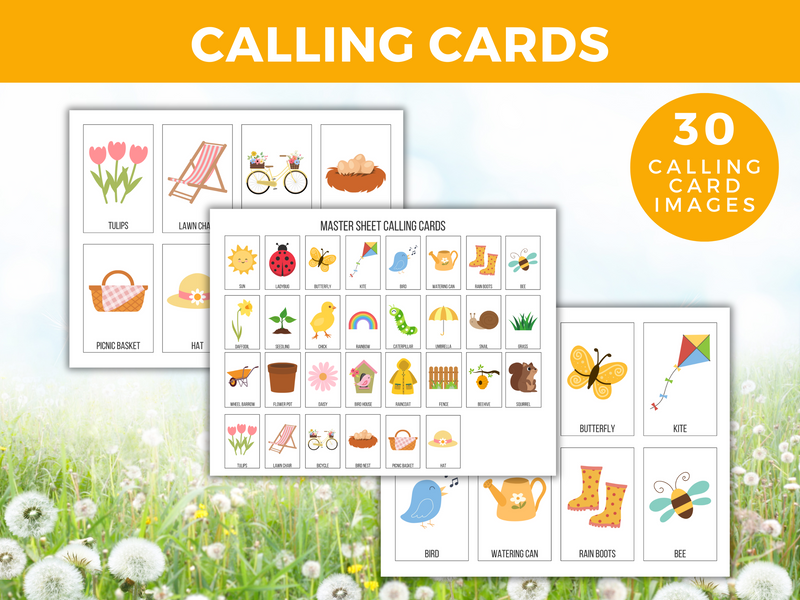 Spring Bingo Game 50 Unique Cards