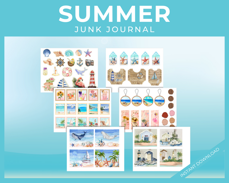 Printable Summer Junk Journal pages