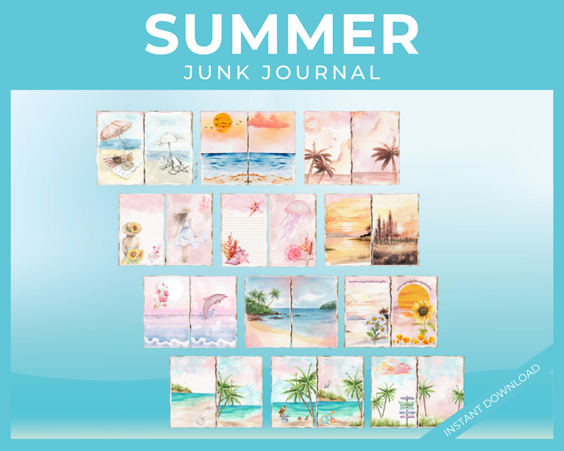 Summer Junk Journal pages printable