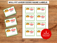 Taco Name Avery Labels